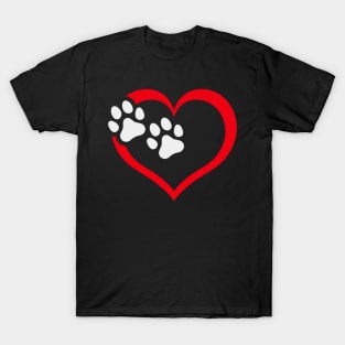 Heart with Dog Paws T-Shirt